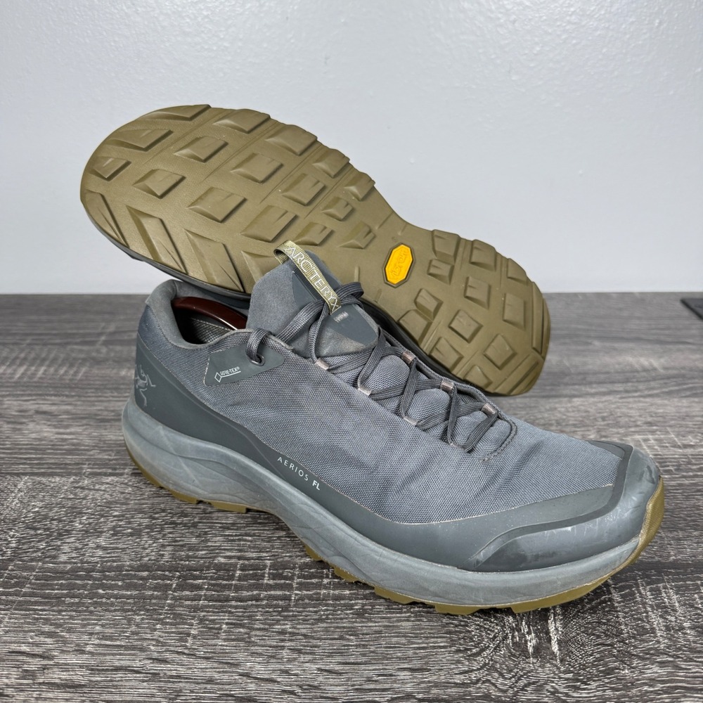 Arcteryx Aerios FL GTX Shoes‎ Mens 11 Grey Low Gore-Tex Hiking Vibram 073072